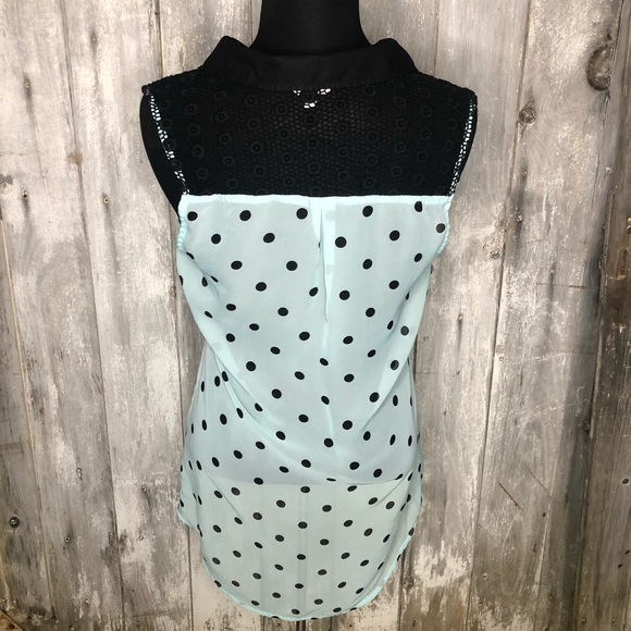 Sheer polka dot button up - Picture 2 of 3